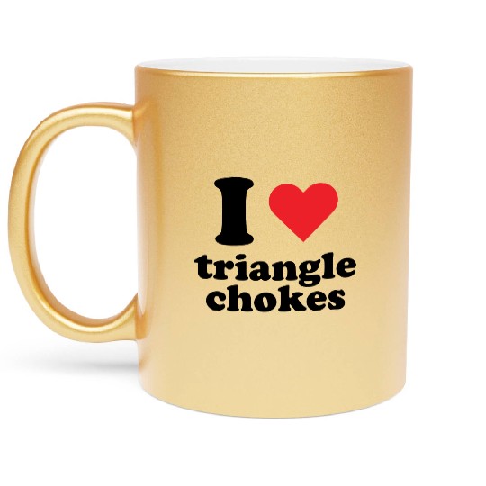 I Love Triangle BJJ Gear Metallic Mugs