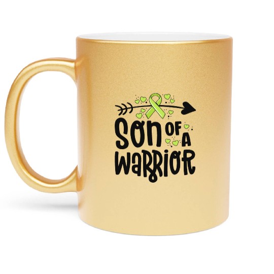 Son Of A Warrior Lymphoma Cancer Awareness Family Metallic Mugs