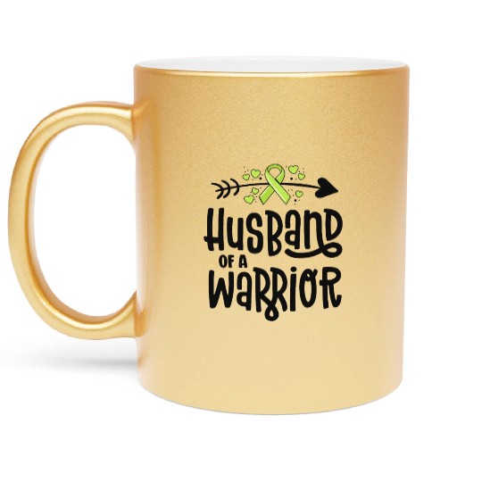 Husband Of A Warrior Lymphoma Cancer Awareness Metallic Mugs