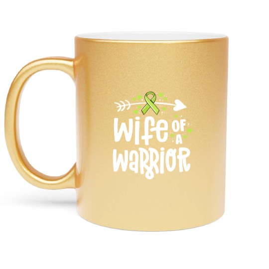 Wife Of A Warrior Lymphoma Cancer Awareness Metallic Mugs