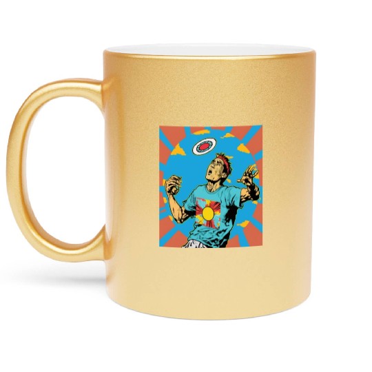 Ultimate Frisbee Retirement Appreciation Pop Art Metallic Mugs