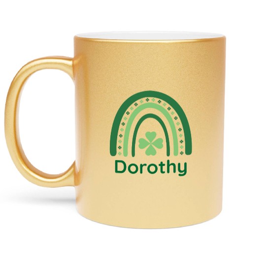 Dorothy Clover Charm Boho Rainbow Metallic Mugs