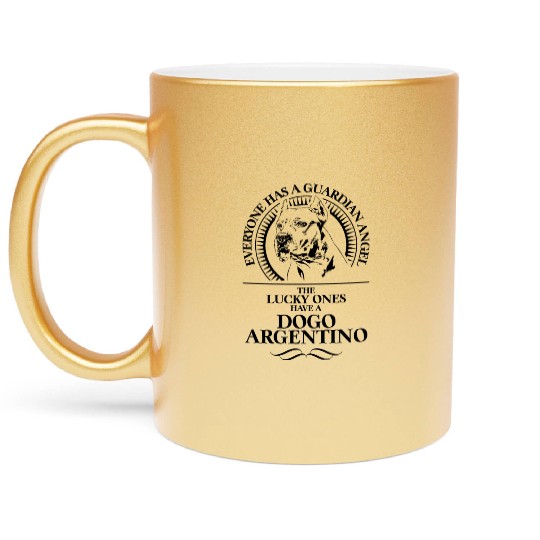 Discover Dogo Argentino Guardian Angel Dog quote Metallic Mugs