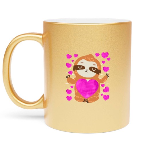 Couple love you my sloth Valentine's Day Metallic Mugs