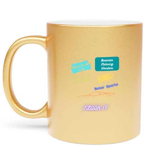 Car racing team design Metallic Mugs
