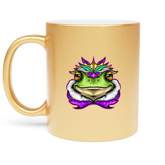 Frog King Or Frog Prince With Royal Fur For Mardi Metallic Mugs