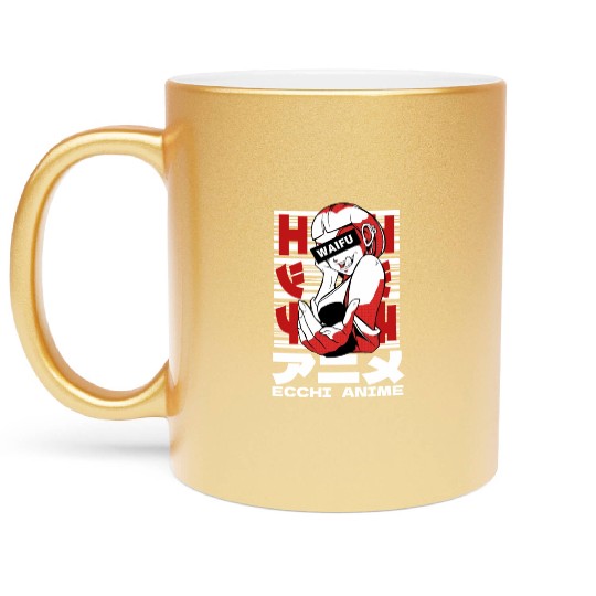 Japanese Ecchi Anime Aesthetic Waifu Manga Girl Metallic Mugs
