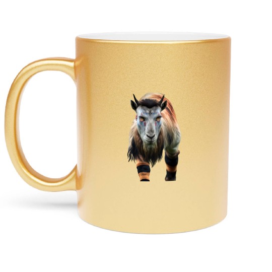 goat red eyes Metallic Mugs