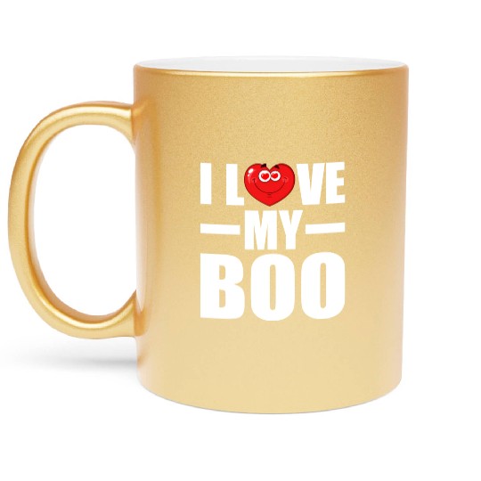 I Love My Boo Cute Valentines Day Gift Metallic Mugs
