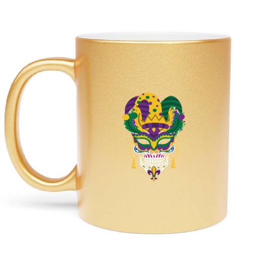 Mardi Gras Mask El Dia De Los Muertos Flower Sugar Metallic Mugs