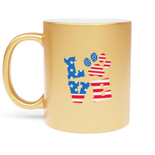 Love Dog USA Metallic Mugs