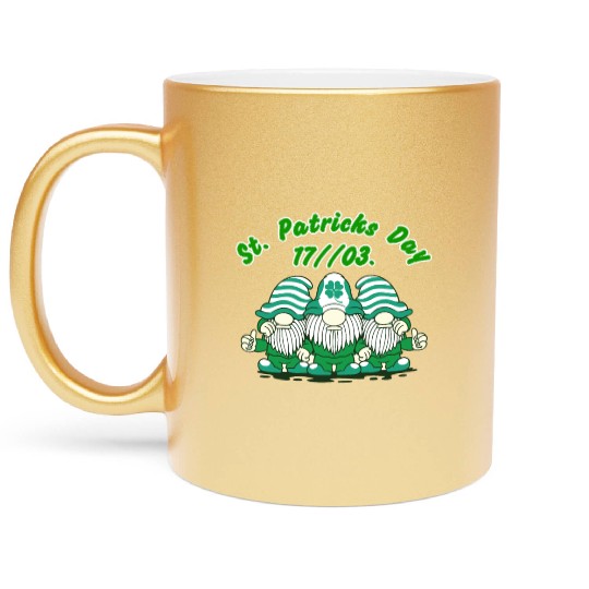 Happy St. Patrick's Day Leprechauns Metallic Mugs