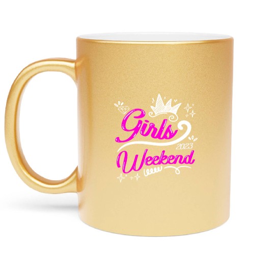 Girls Weekend Vacation Girls Trip Spring Break Metallic Mugs