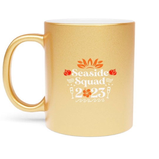 Seaside Squad 2023 Summer Vacation Spring Break Metallic Mugs