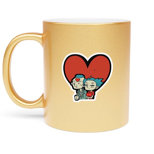Old Couple In Valentine’s Day Metallic Mugs