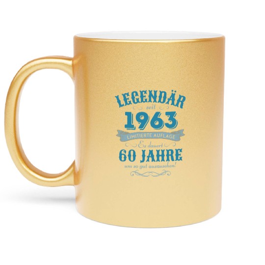 60th Birthday Vintage 1963 Metallic Mugs