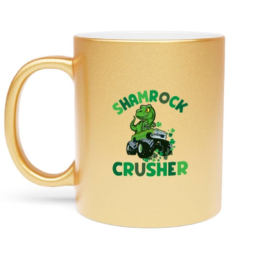 St. Patrick's T. rex Monster Truck The Shamrock Metallic Mugs