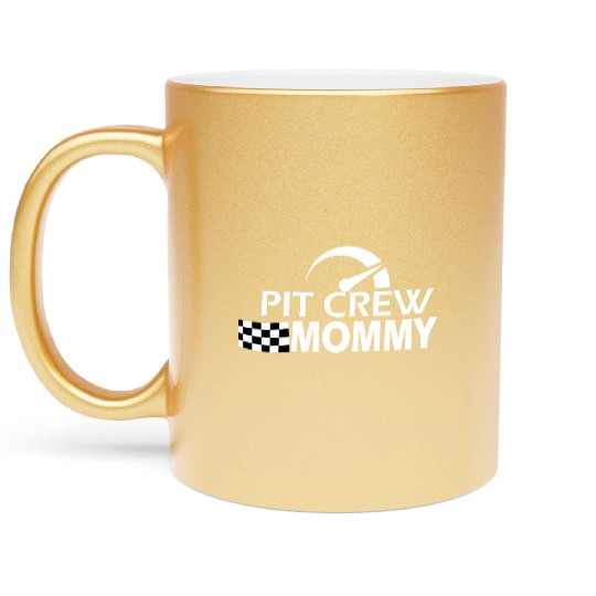 Pit Crew Mommy Race Car Birthday Party Family Gift Metallic Mugs