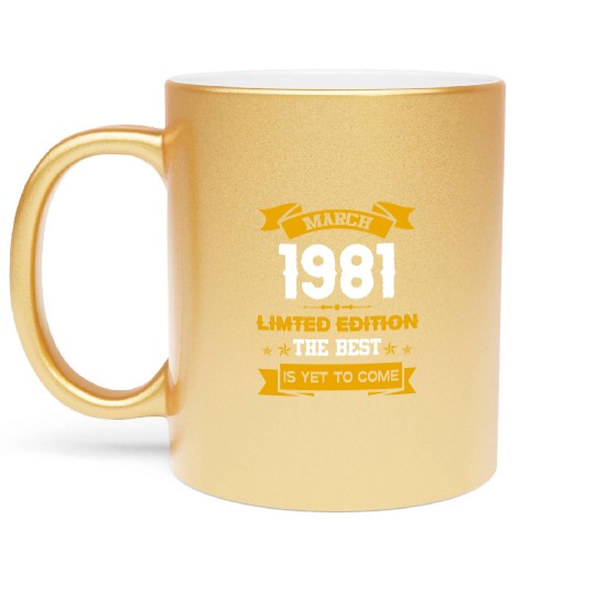 March 1981 Birthday Surprise Metallic Mugs