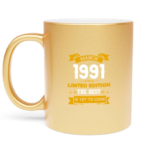 March 1991 Birthday Surprise Metallic Mugs
