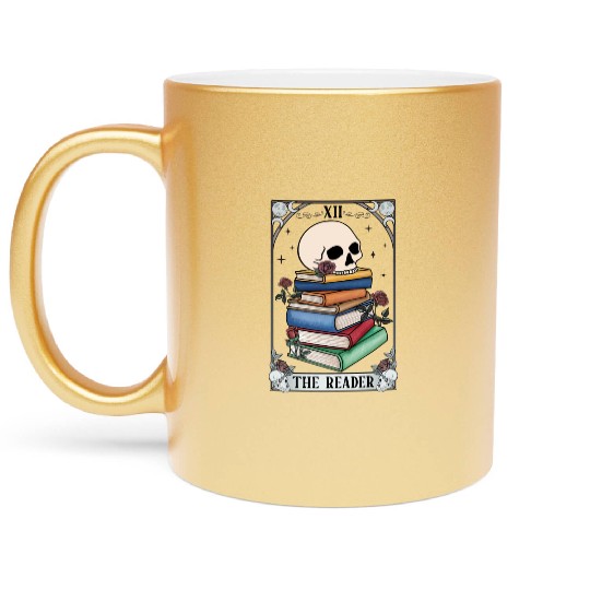 The Reader Book Lover Reading Tarot Card Mystical Metallic Mugs