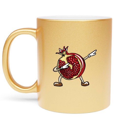 Funny Dabbing Pomegranate Lover Fruit Love Metallic Mugs