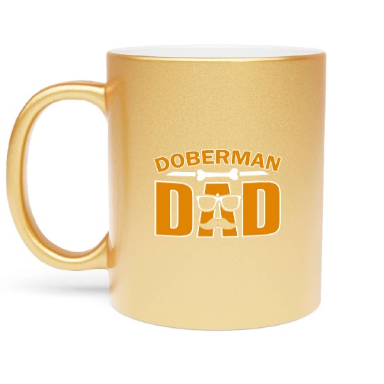 Doberman dad for dad dog lover Metallic Mugs