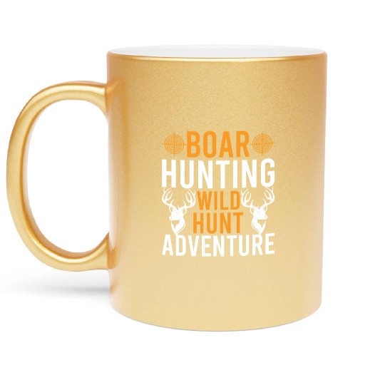 Boar Hunting Wild Hunt Adventure Metallic Mugs