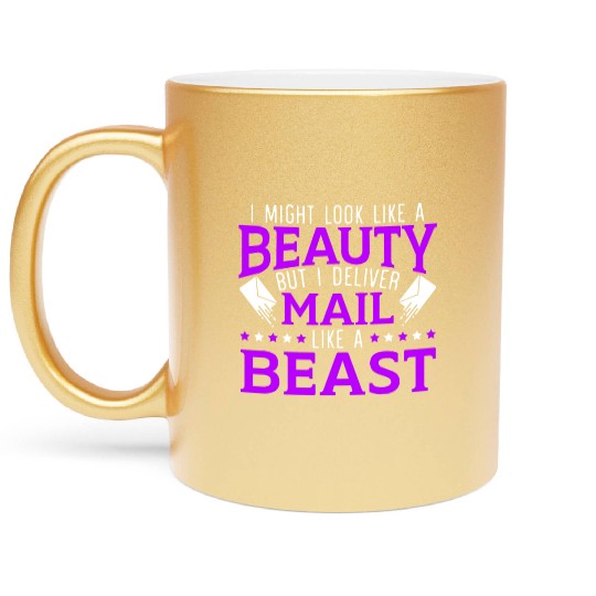 Postal Worker Mail Lady Delivery Mail Escort Metallic Mugs