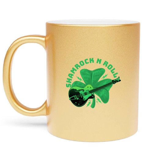 shamrock n roll Metallic Mugs