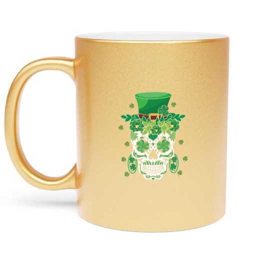 El Dia De Los Muertos Mardi Gras Costume Flower Metallic Mugs