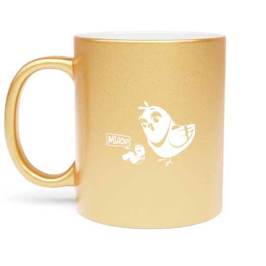 Novelty Bird and Worm Metallic Mugs