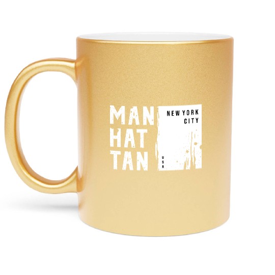 MANHATTAN NYC USA Urban Street Metallic Mugs Design 2023