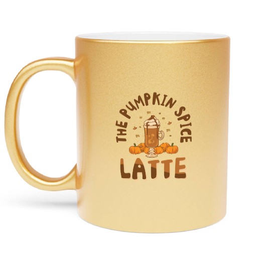 Pumpkin Spice Latte Halloween Coffee Lover Tarot Metallic Mugs