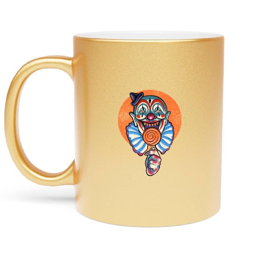Horror Candy Corn Clown Metallic Mugs
