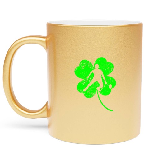 Badminton St. Patrick's day shamrock Metallic Mugs