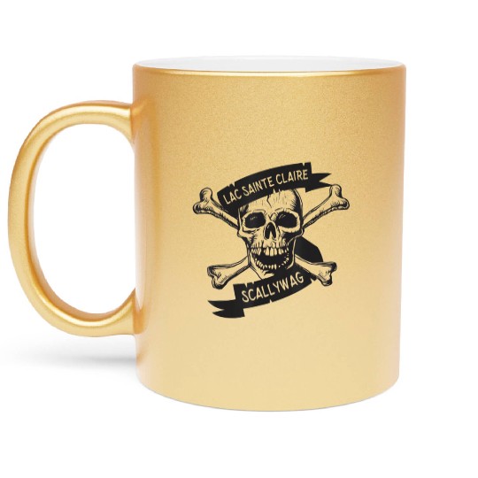 Michigan Lake St Clair Pirate Skull Bones Boating Metallic Mugs