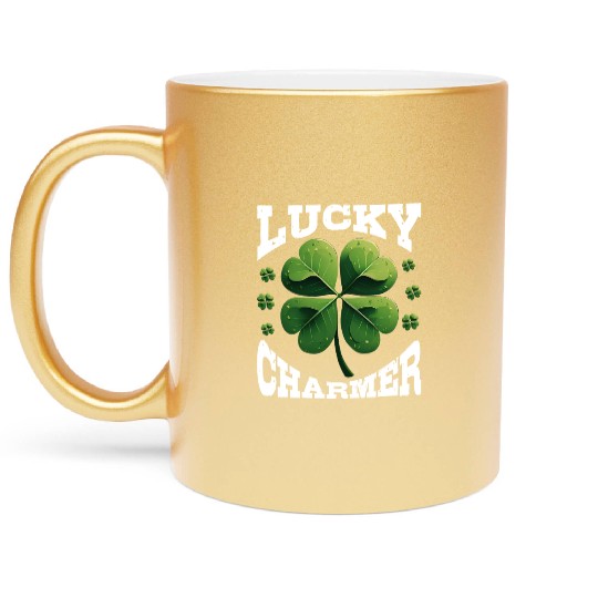 Lucky Charmer Shamrock St Patrick's Day Metallic Mugs