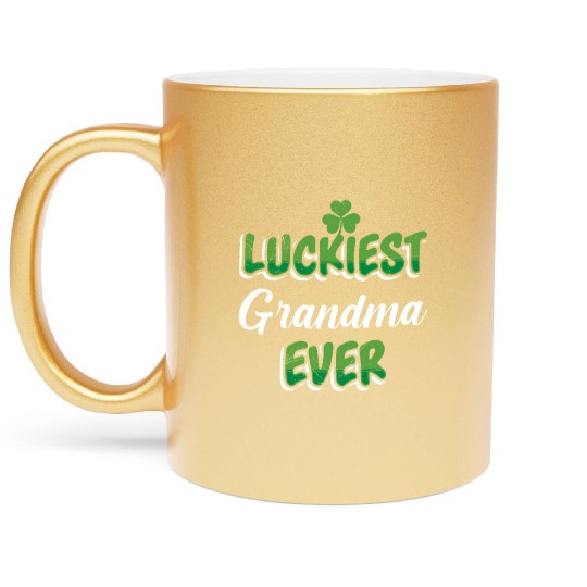 St. Patrick's Day saying Luckiest Grandma ever Metallic Mugs