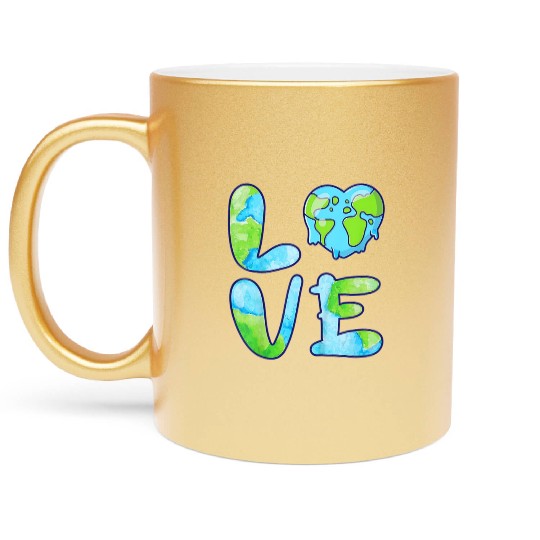 LOVE Earth Day 2023 Cute Earth Lover Kids Metallic Mugs