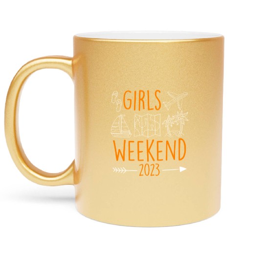 Girls Weekend 2023 Girls Trip Spring Break Metallic Mugs