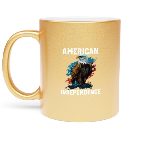 American Independence American Bald Eagle 4th of Metallic Mugs