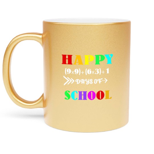 Math Formula 100 Days Of School Funny Math Teacher Metallic Mugs