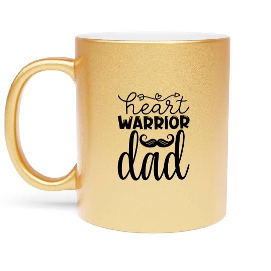 Heart Warrior Dad Metallic Mugs
