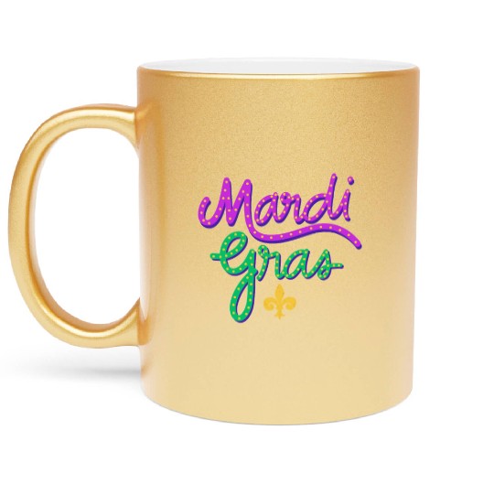 Mardi Gras Carnival Fiesta Party Louisiana New Orl Metallic Mugs