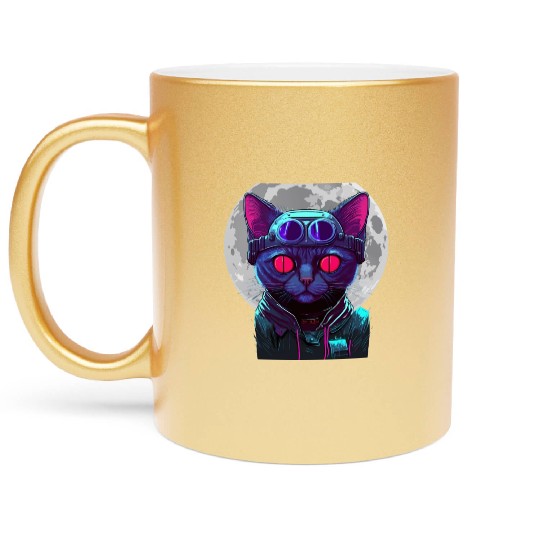 SPACE CAT 1 Metallic Mugs