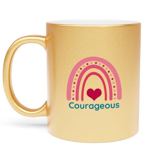 Courageous Viva Magenta Boho Rainbow Metallic Mugs