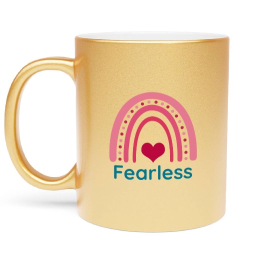 Fearless Viva Magenta Boho Rainbow Metallic Mugs