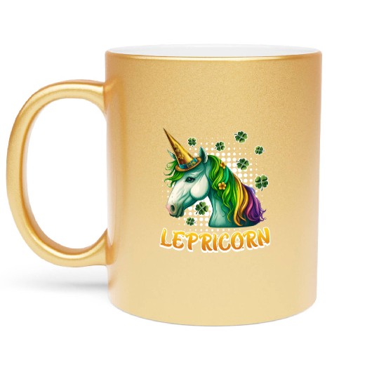 Lepricorn St. Patrick's Day Unicorn Women Metallic Mugs