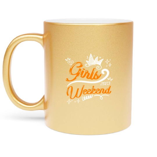 Girls Weekend Vacation Girls Trip Spring Break Metallic Mugs